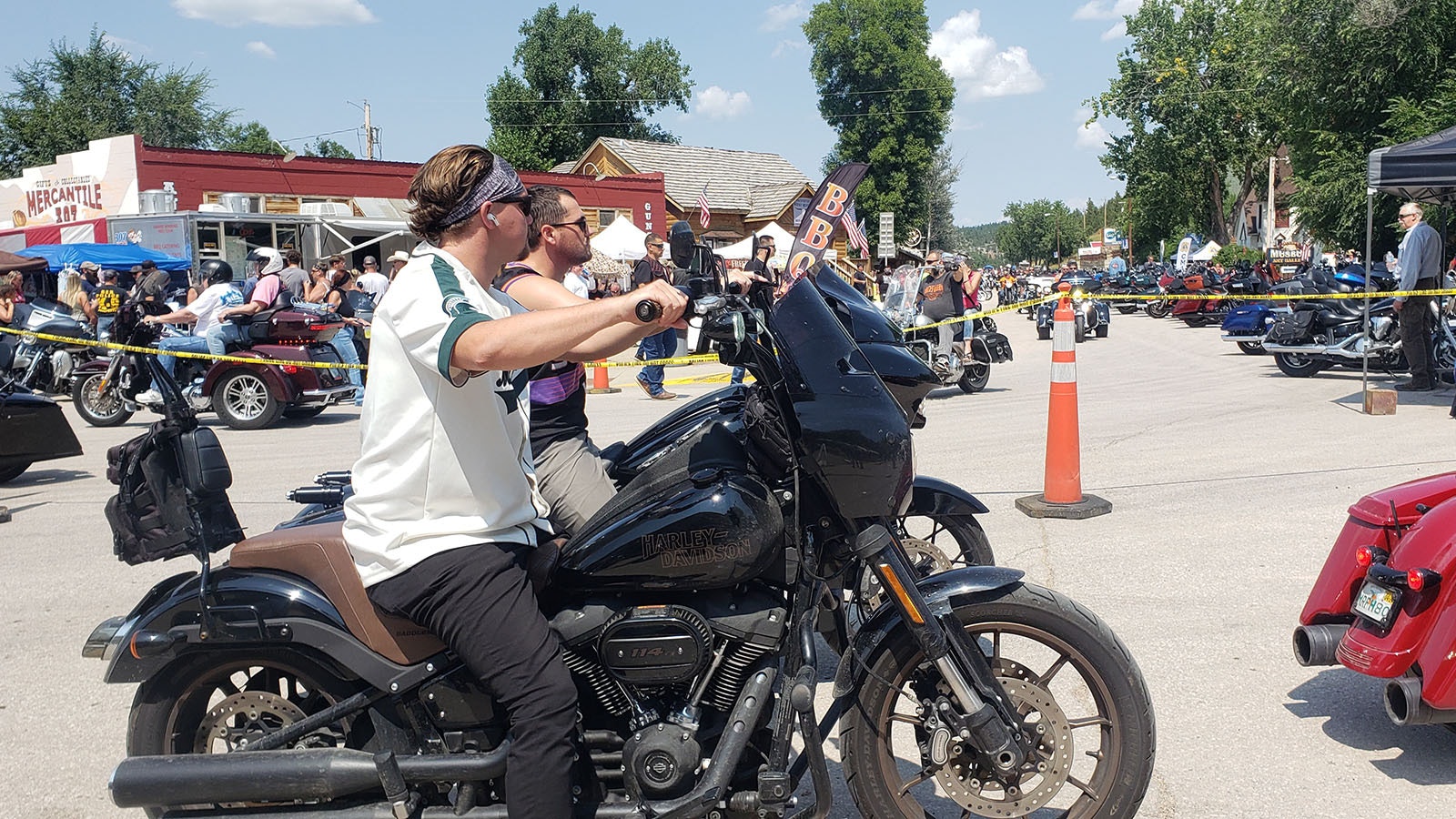 The annual Ham-N-Jam in Hulett is wall-to-wall bikers.