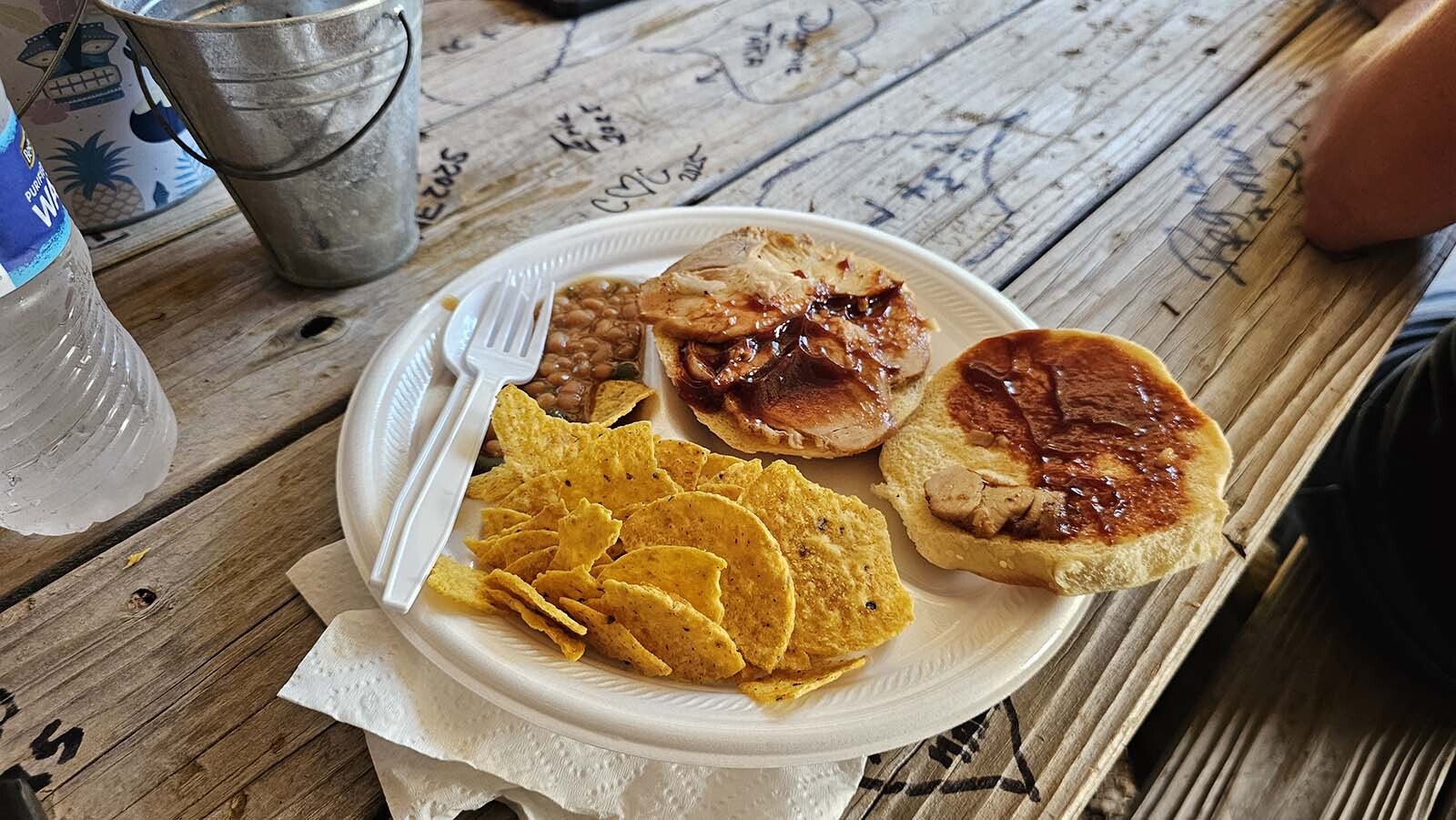 A barbecue pork sandwich some chips and baked beans attract around 25,000 people to Hulett every year for the Ham and Jam.