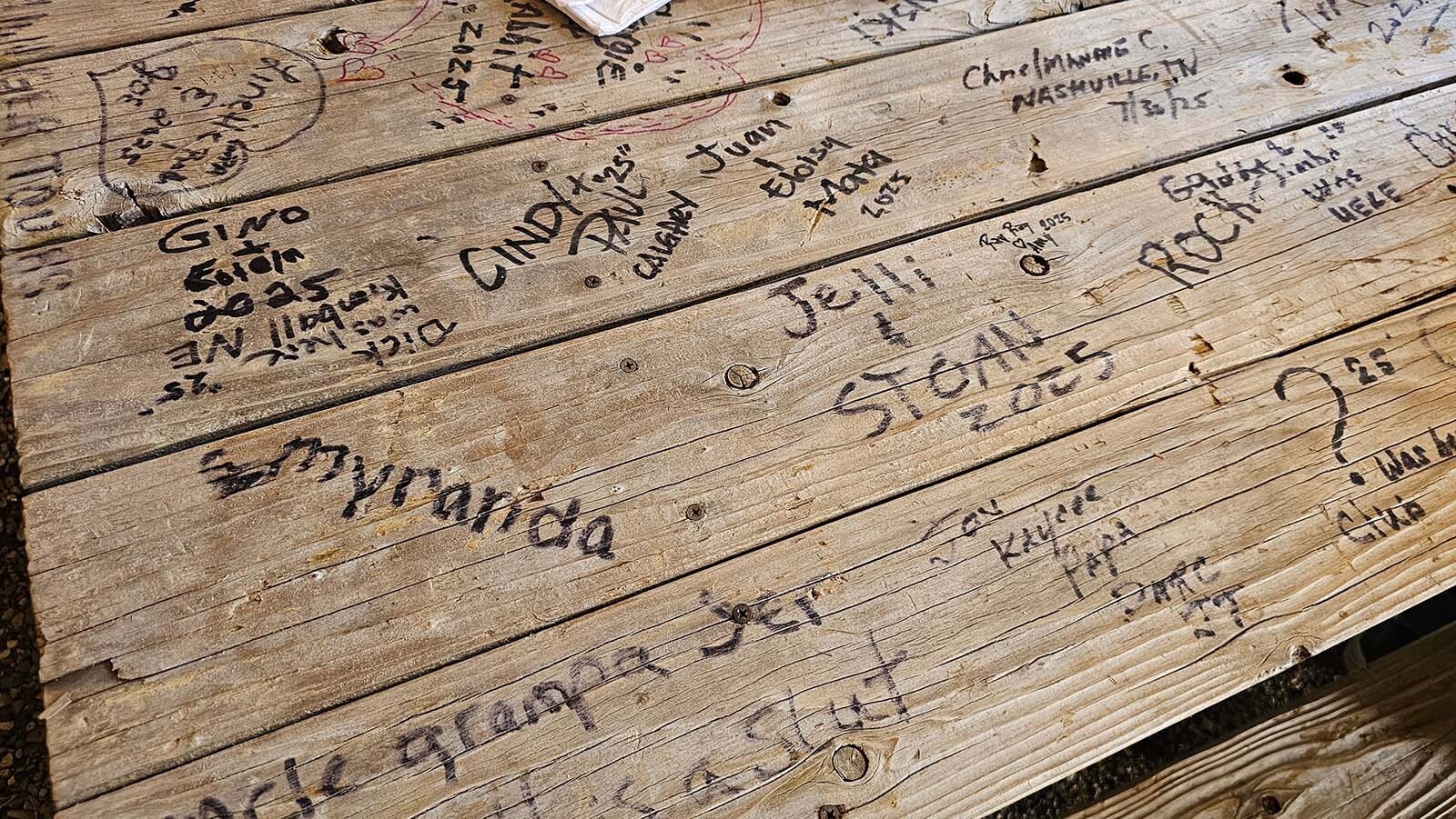 Names of people who have stopped by the Hulett Ham and Jam during the Sturgis Rally week.