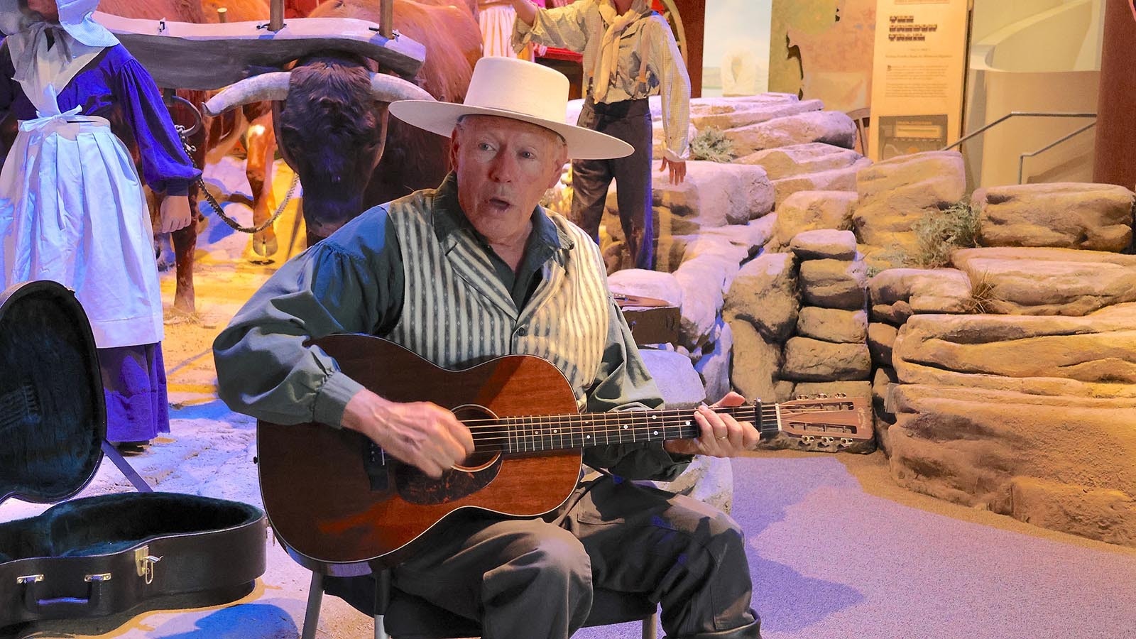 Folk singer and educator Hank Cramer loves to spend time talking about historic events as well as singing songs that are related to those events – such as songs that would have been sung on the California Trail.