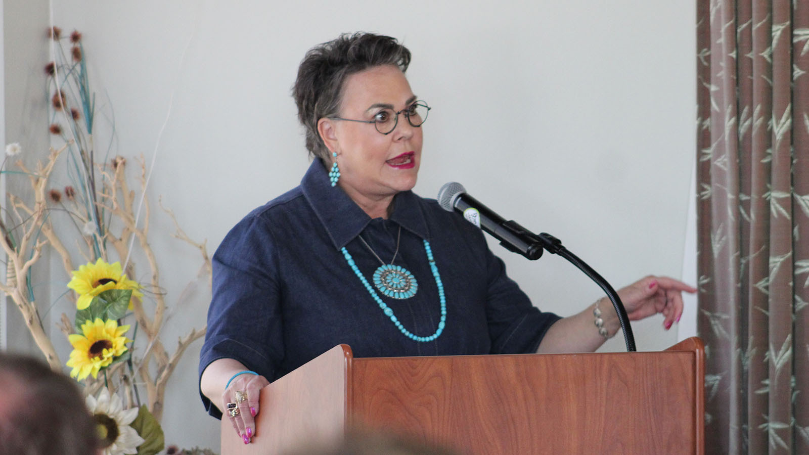 U.S. Rep. Hariett Hageman, R-Wyoming, at a political rally in Casper, Wyoming, on Sunday, July 7, 2024.