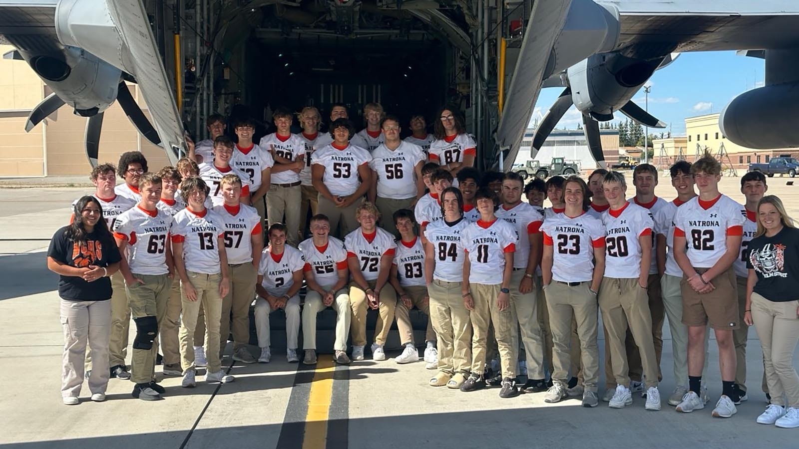 An outing at the Wyoming Air National Guard base for players in Cheyenne as part of team building.