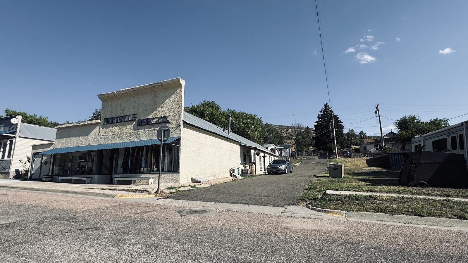 Darrell and Miriam Offe live in the home behind this mercantile store along Main Street in Hartville.