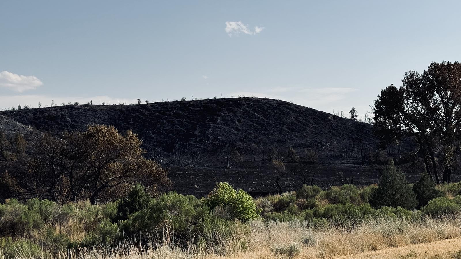 The blackened hills located to the east of Wyoming 270 extend from Quarry Road in the south near Guernsey, to about half a mile short of Hartville.