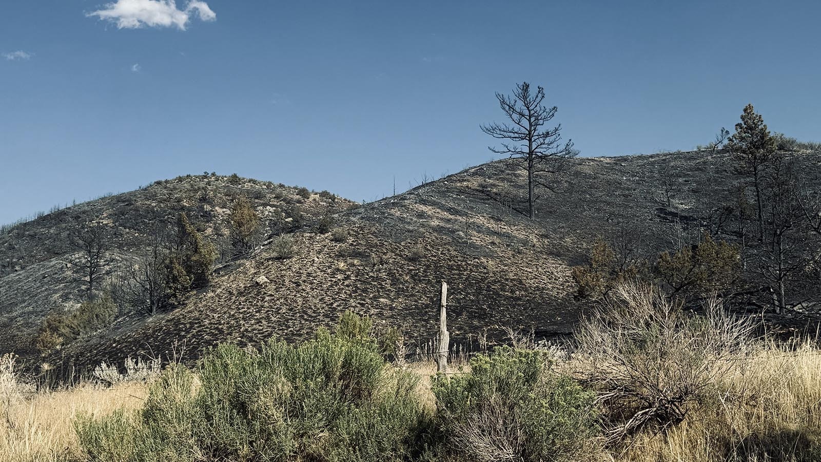 The blackened hills located to the east of Wyoming 270 extend from Quarry Road in the south near Guernsey, to about half a mile short of Hartville.