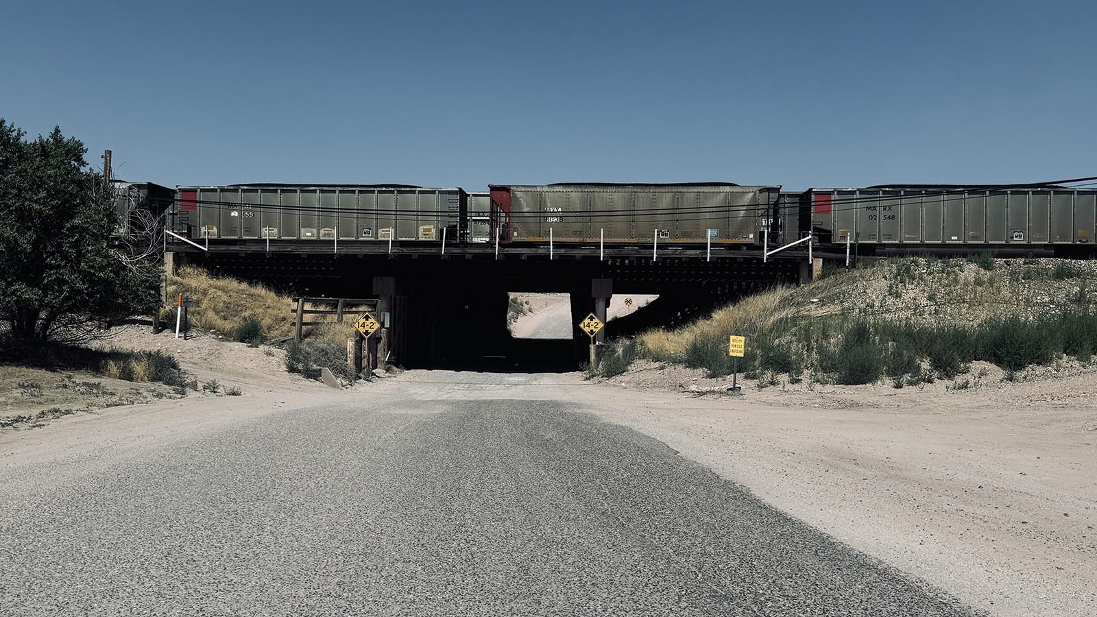 The Pleasant Valley Road tunnel runs under the Burlington Northern tracks in Guernsey, where Clay Cundall sped through while trying to get to his home in Hartville.