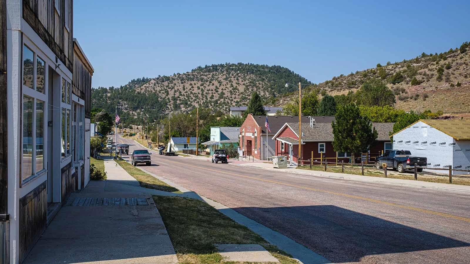 Main Street of Hartville, Wyoming.
