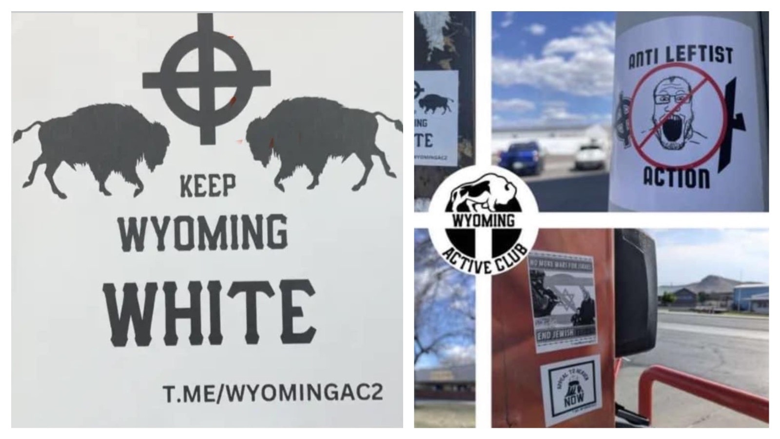 These stickers recently were found in the town of Rock Springs, causing the town's mayor to speak out against them.