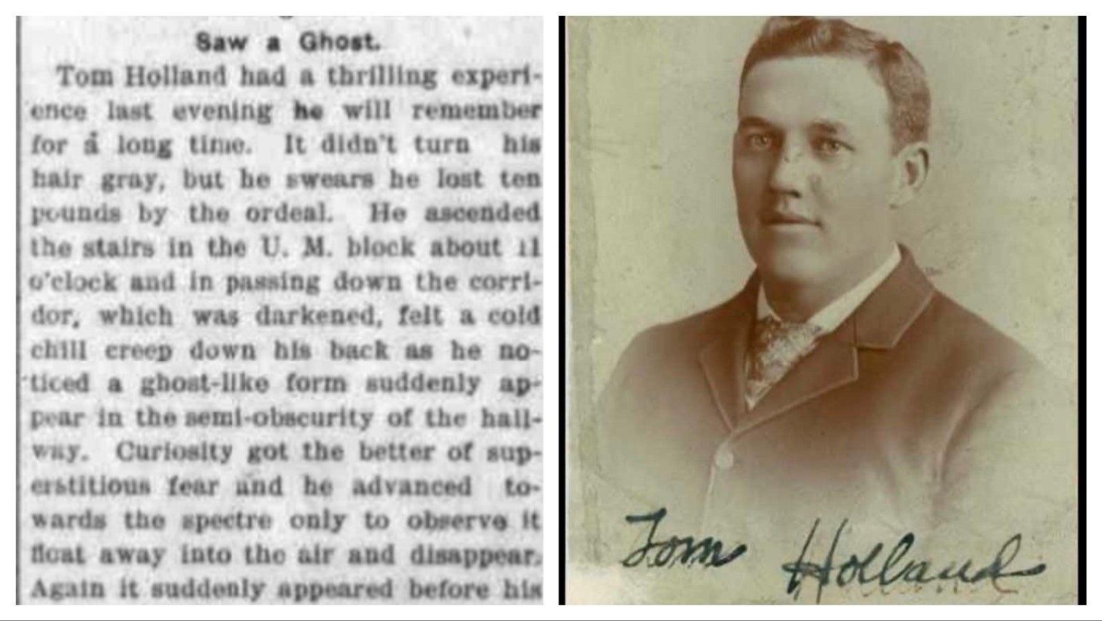 Cheyenne Police Officer Tom Holland was confronted with a specter late at night in the hallway of the police station. He said the experience was terrifying.