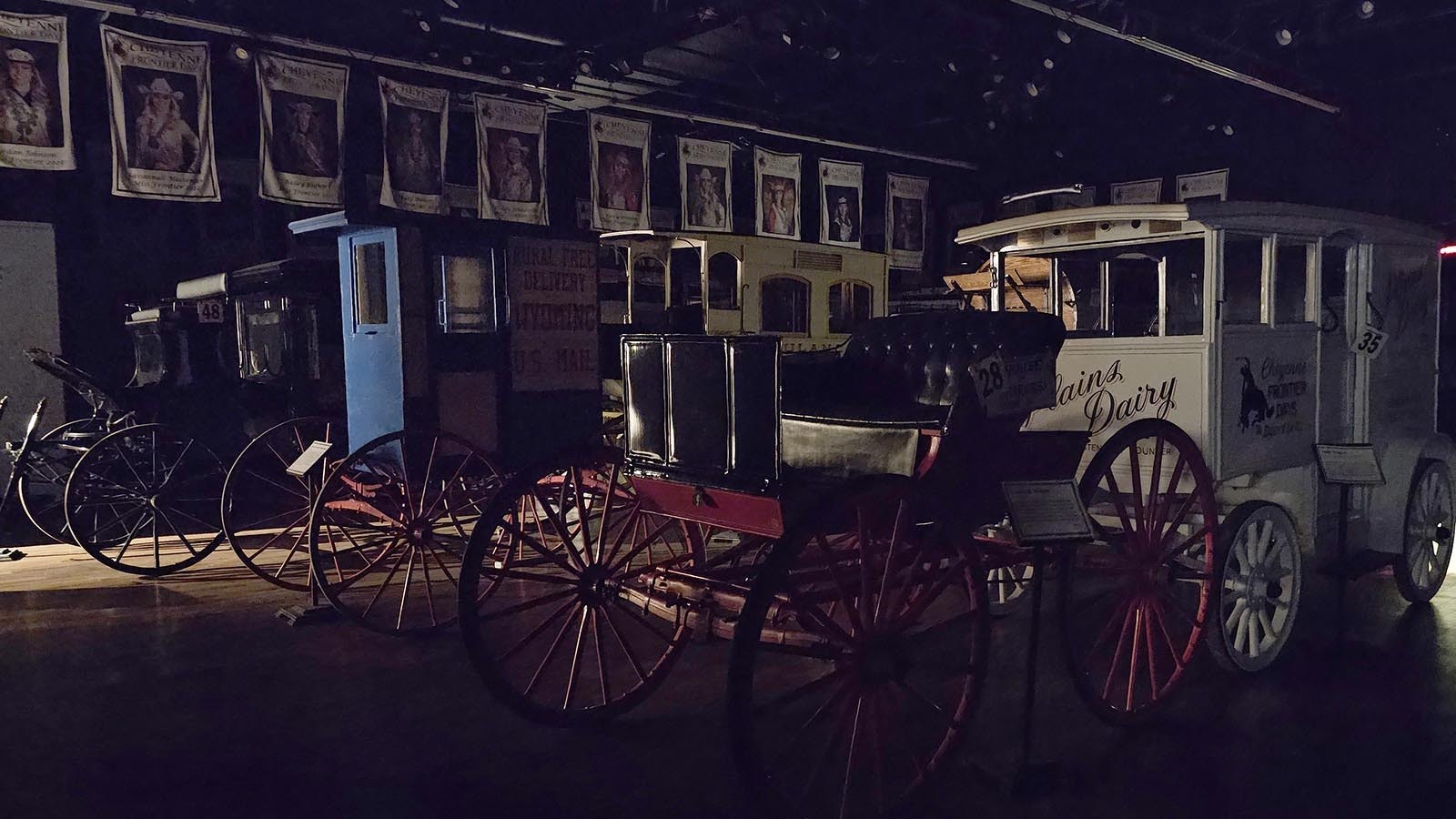 Photographs of these old carriages taken at night at the CFD Old West Museum sometimes have a green mist in them after the photographs are later examined, according to Marty and Candice Perez.