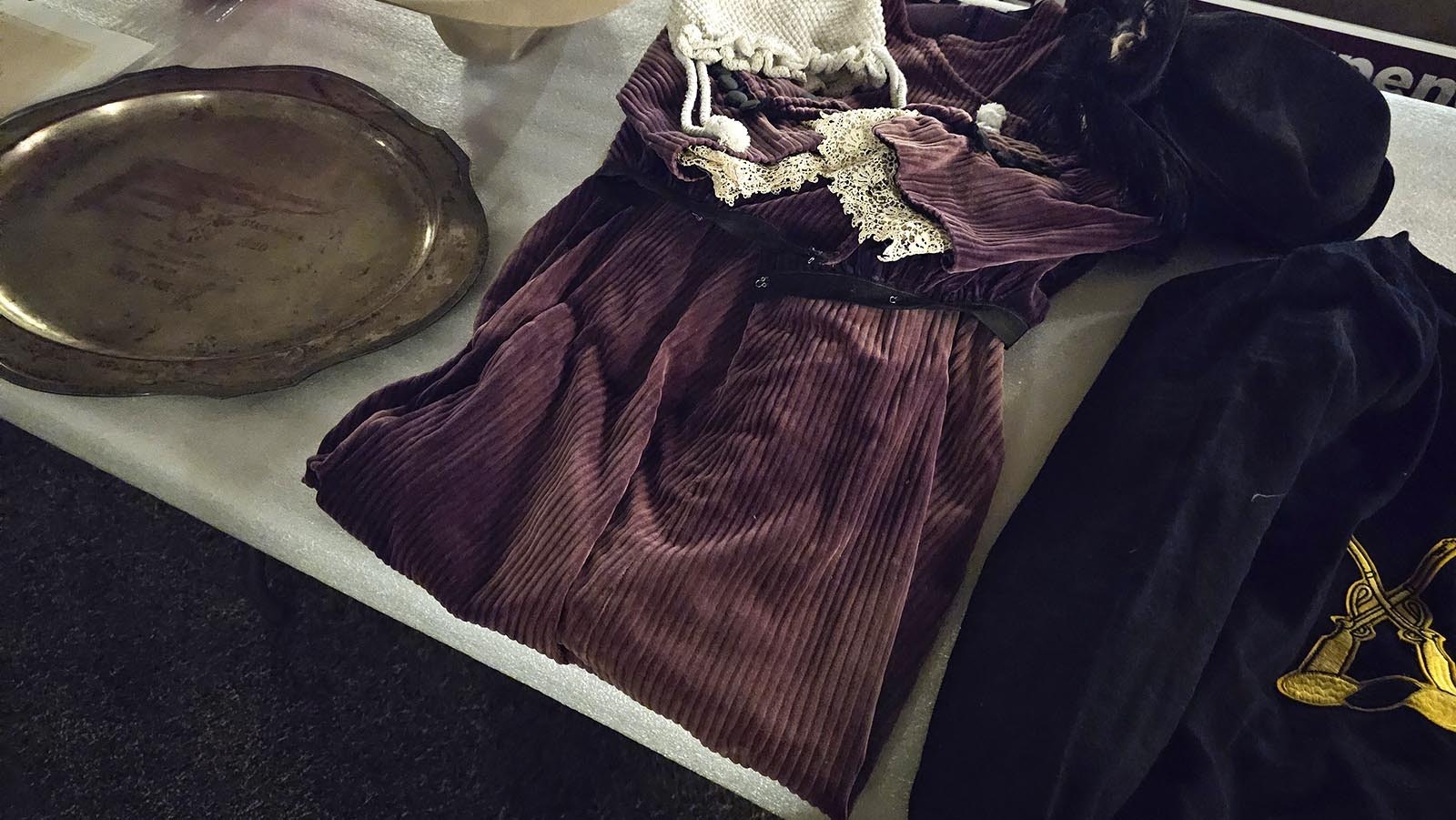 An old dress that might be haunted at the CFD Old West Museum.