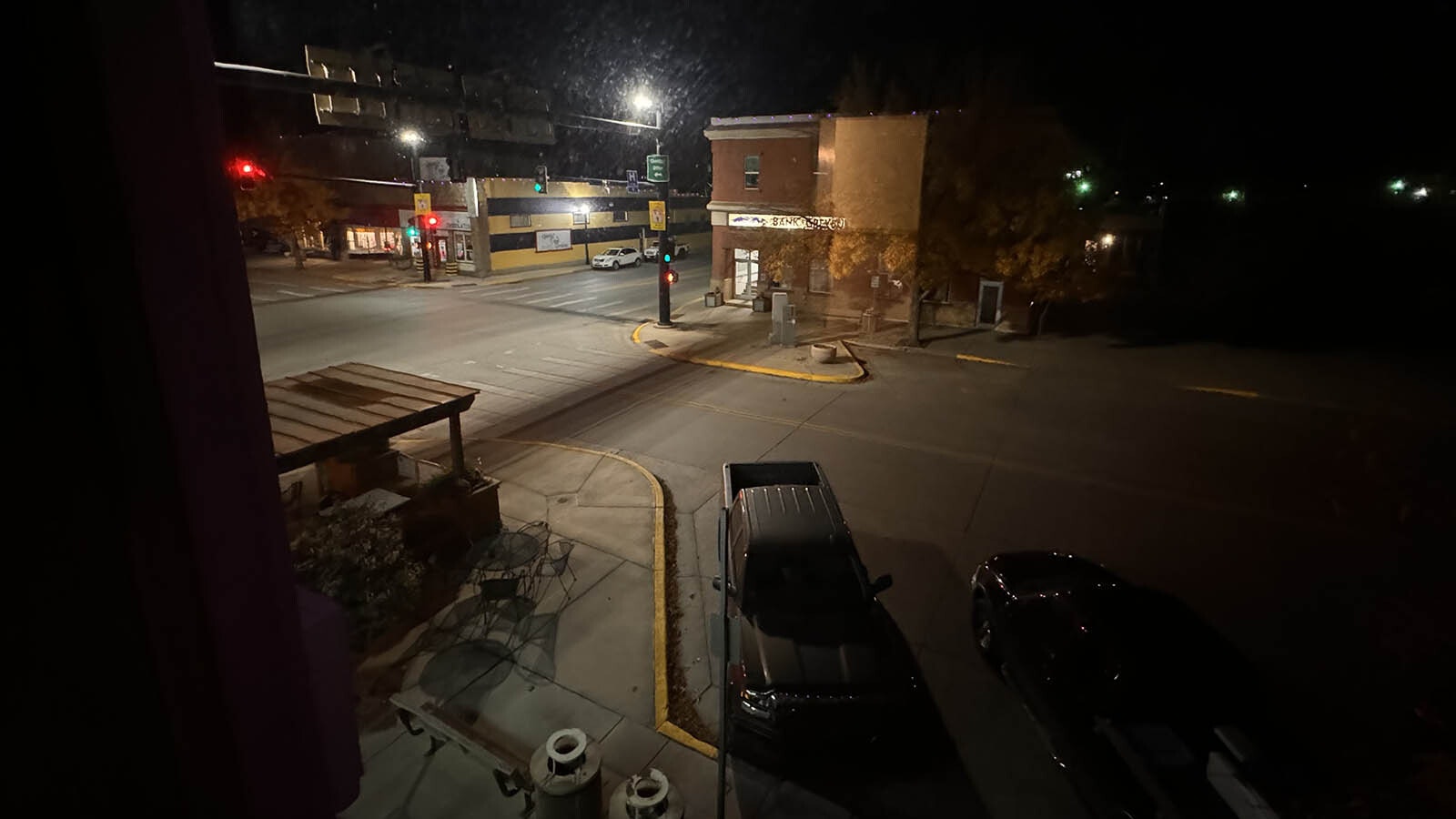 The view from Joe Carey’s apartment window. It is now a hotel room available for rent at the Historic Greybull Hotel in Greybull, Wyoming.