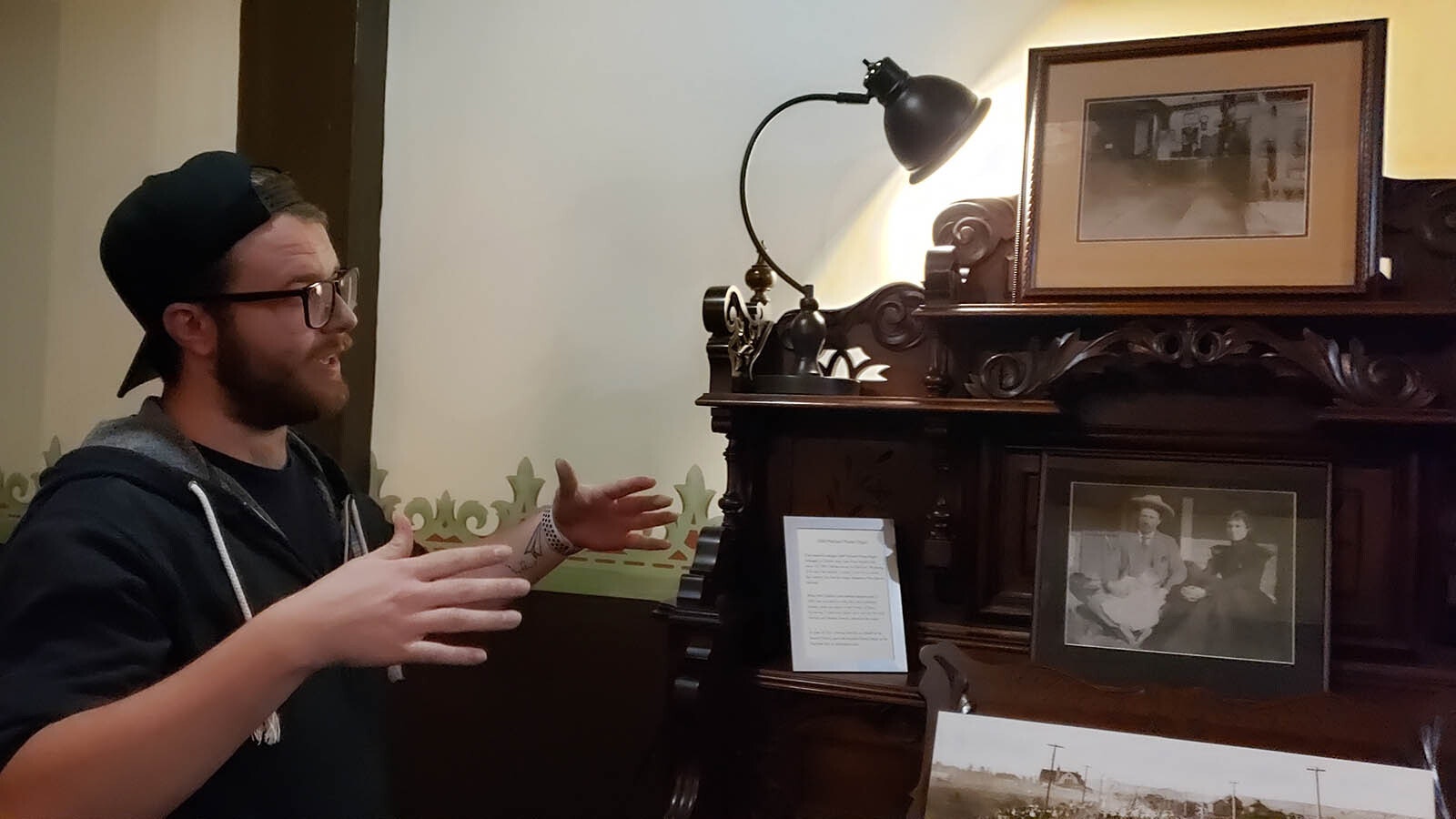 Michael Dykhorst talks about the history and the ghosts at the Sheridan Inn. The hotel is one of five haunted Wyoming hotels that sociology researcher Debbie Cobb is studying as part of her studies at University of Wyoming.