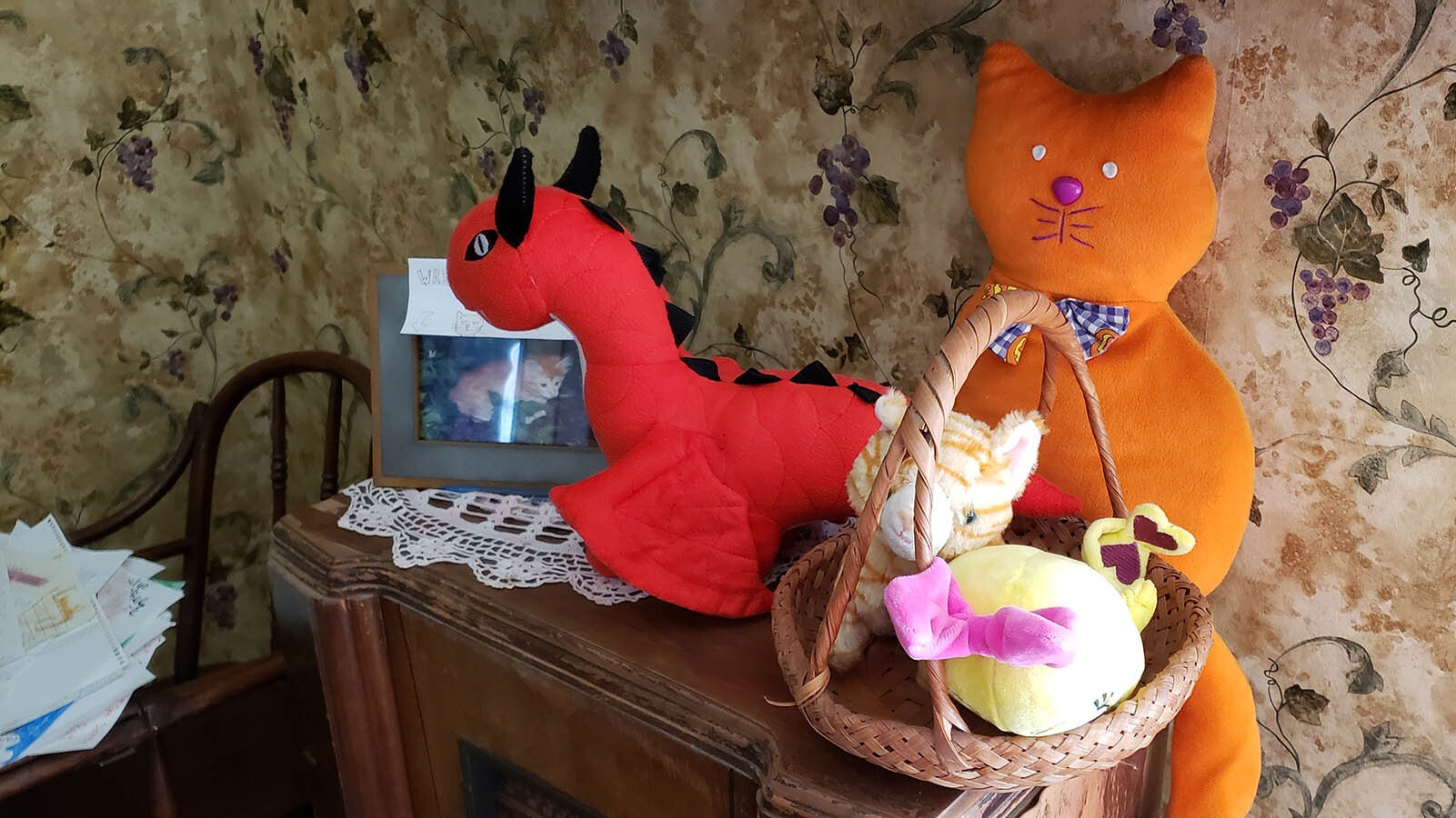 A stuffed orange cat and other animals have been left in the Occidental Hotel to appease the spirit of Emily in a room near the one where the child died of cholera.