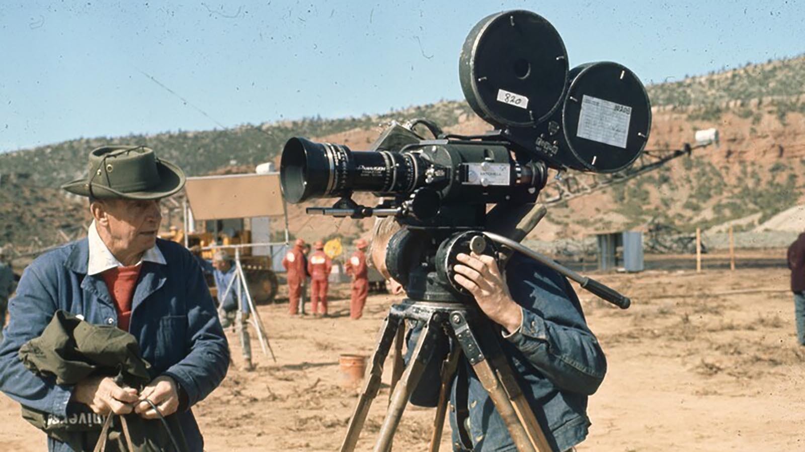 A camera man adjusts his camera on the set of “Hellfighters” moved which was partially shot on the Speas Ranch outside of Casper.