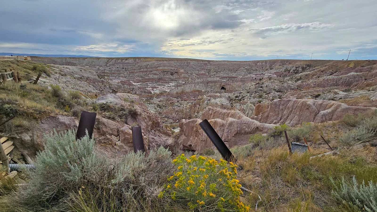 The sun shines over Hell's Half Acre, 40 miles West of Casper, in Natrona County.