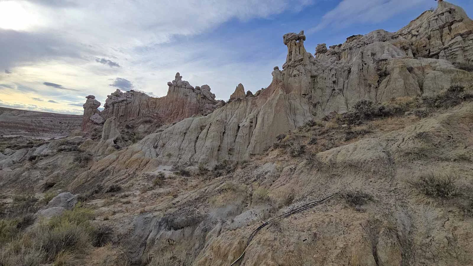 Wind, water and time have carved odd shapes into Hell's Half Acre, 40 miles West of Casper.