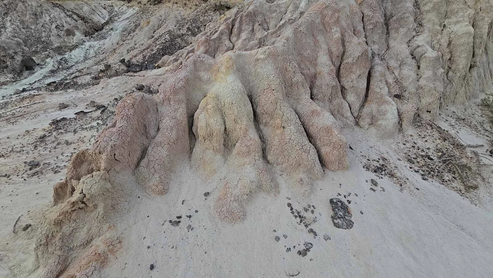 Wind, water and time have carved odd shapes into Hell's Half Acre, 40 miles West of Casper.