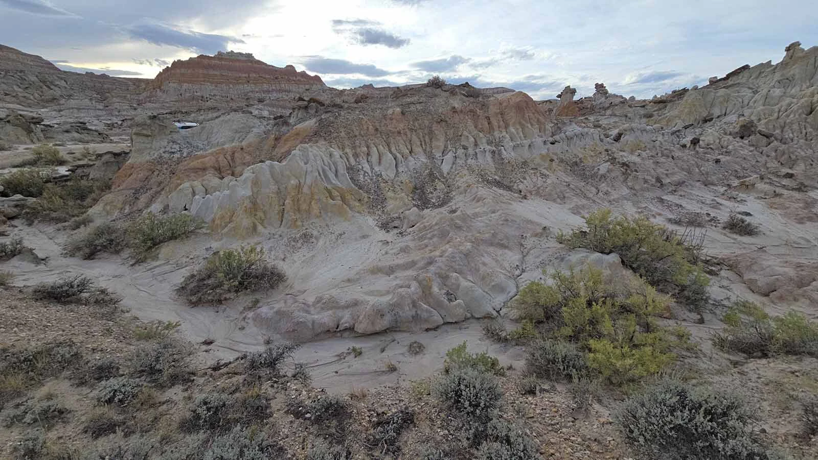 Wind, water and time have carved odd shapes into Hell's Half Acre, 40 miles West of Casper.