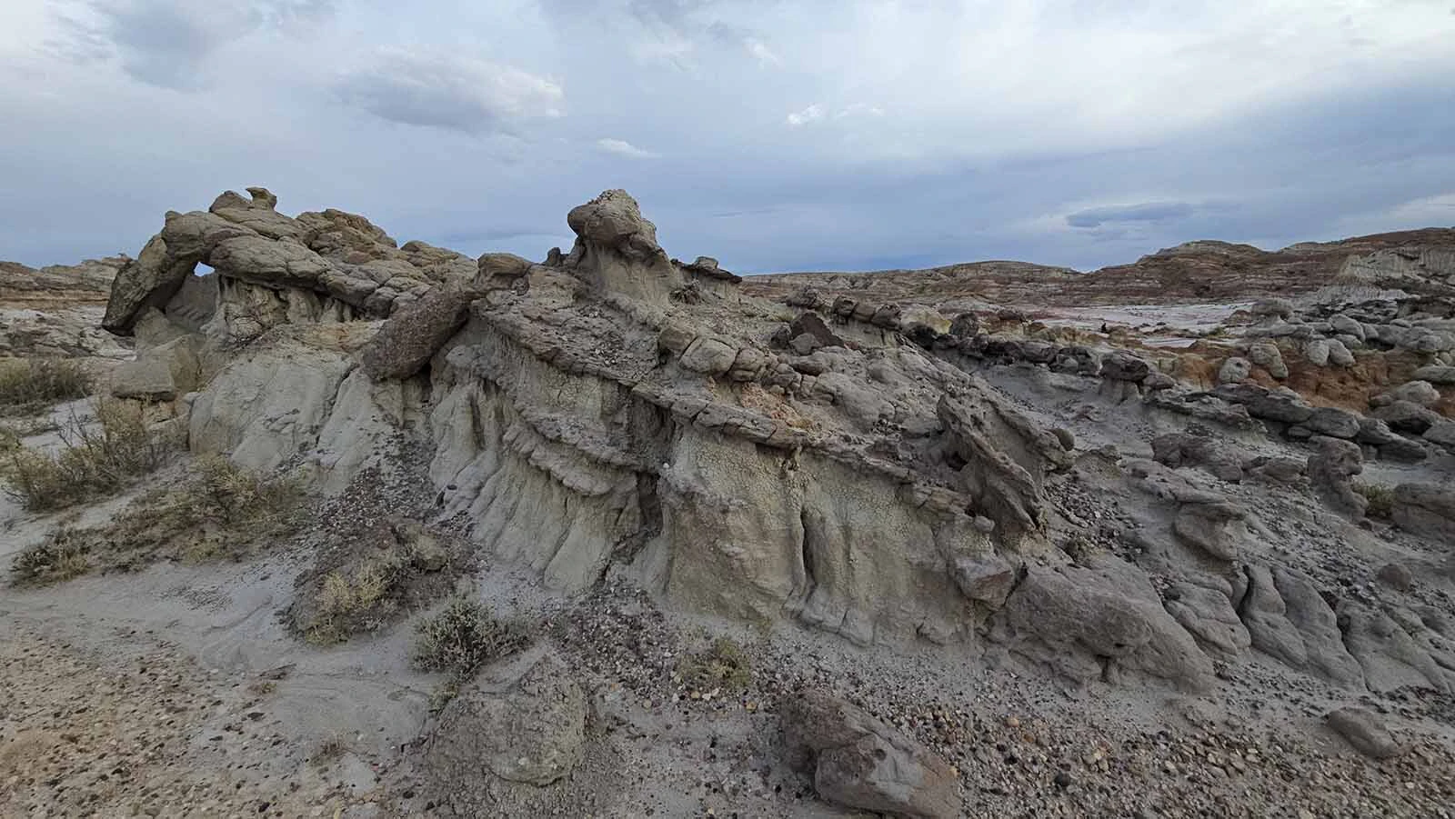 Wind, water and time have carved odd shapes into Hell's Half Acre, 40 miles West of Casper.