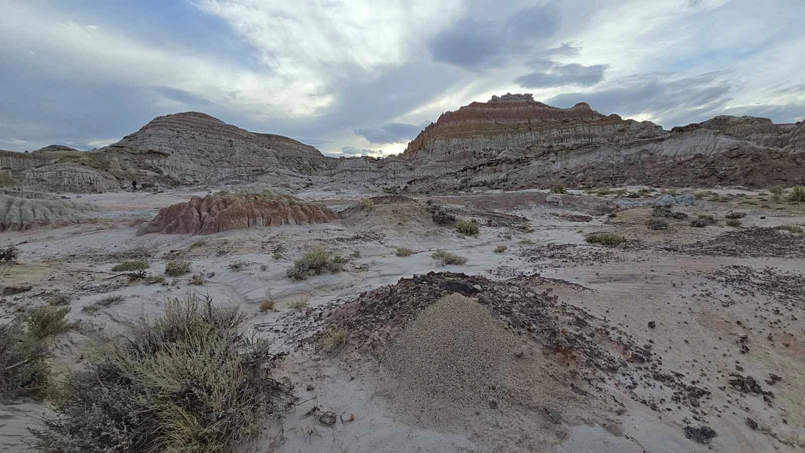 Wind, water and time have carved odd shapes into Hell's Half Acre, 40 miles West of Casper.