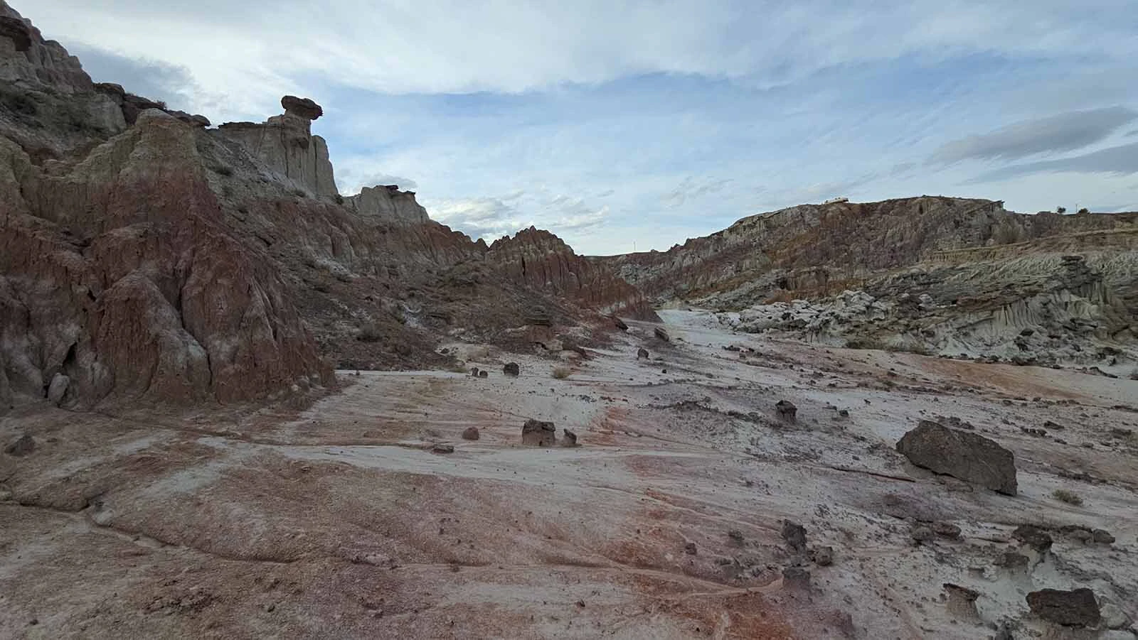 Wind, water and time have carved odd shapes into Hell's Half Acre, 40 miles West of Casper.