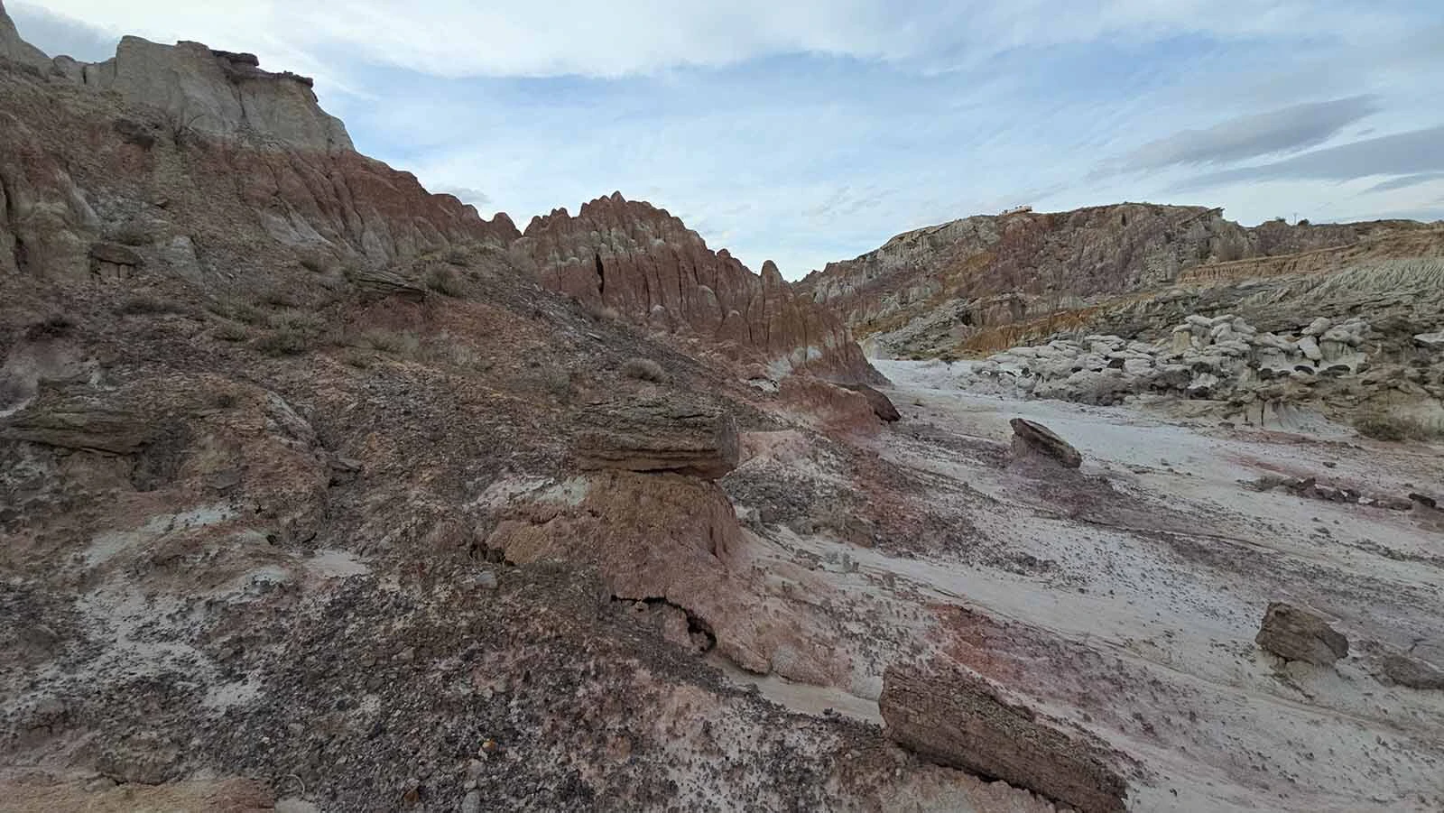 Wind, water and time have carved odd shapes into Hell's Half Acre, 40 miles West of Casper.