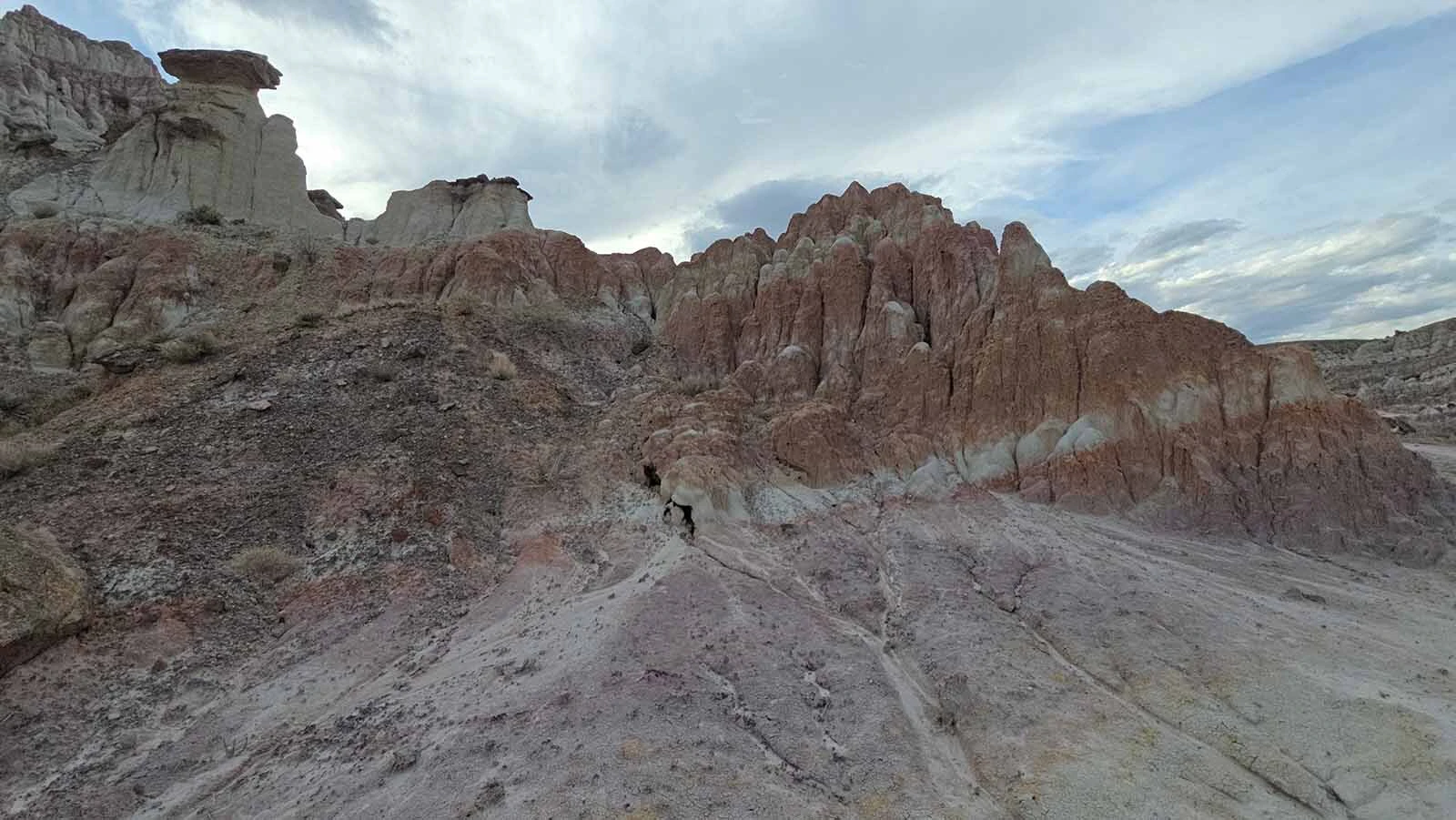 Wind, water and time have carved odd shapes into Hell's Half Acre, 40 miles West of Casper.