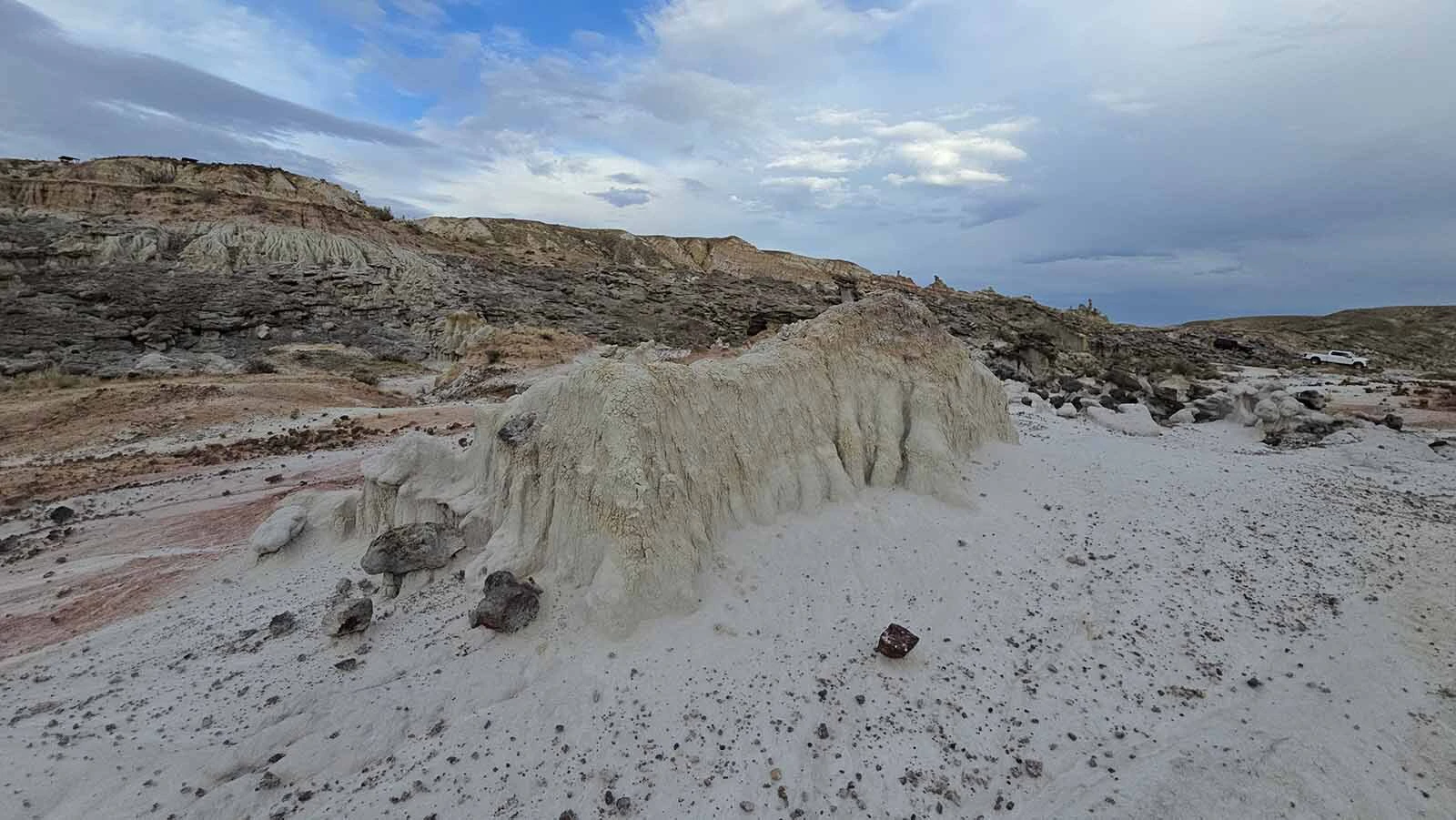 Wind, water and time have carved odd shapes into Hell's Half Acre, 40 miles West of Casper.