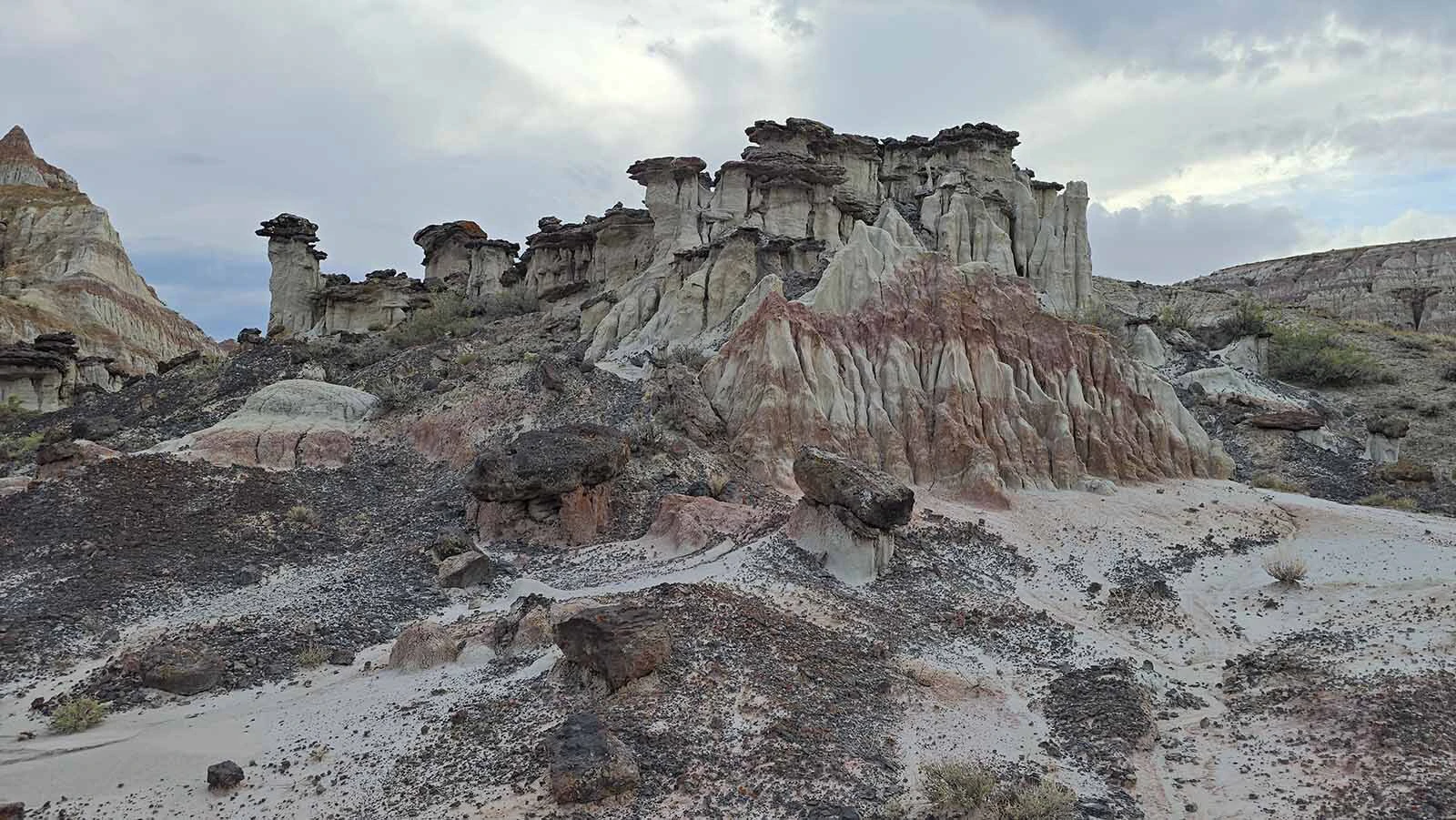Wind, water and time have carved odd shapes into Hell's Half Acre, 40 miles West of Casper.