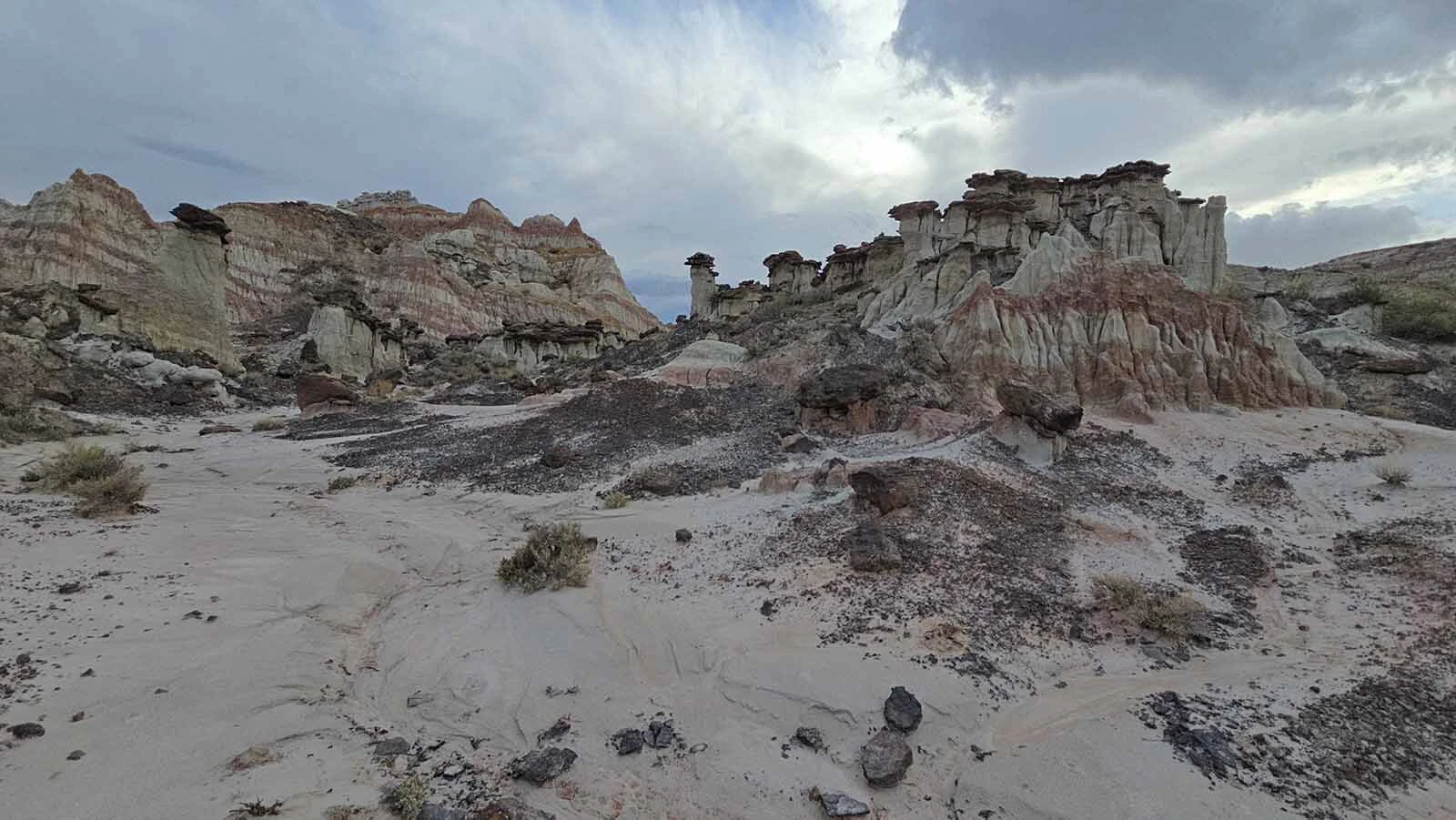 Wind, water and time have carved odd shapes into Hell's Half Acre, 40 miles West of Casper.