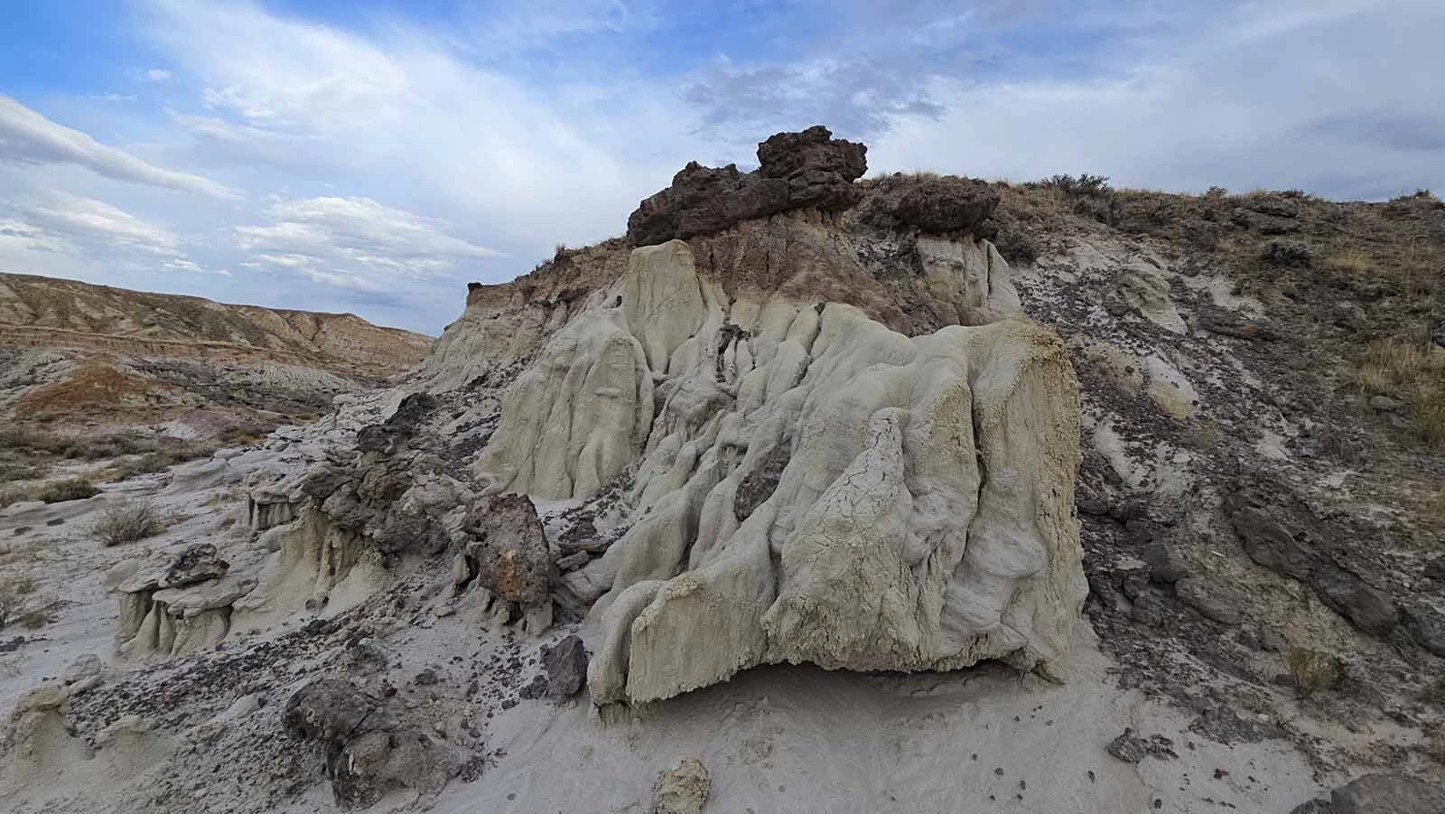 Wind, water and time have carved odd shapes into Hell's Half Acre, 40 miles West of Casper.