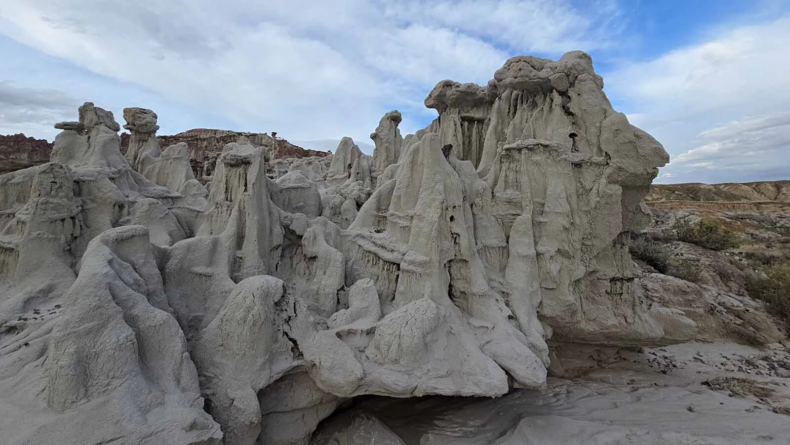 Wind, water and time have carved odd shapes into Hell's Half Acre, 40 miles West of Casper.