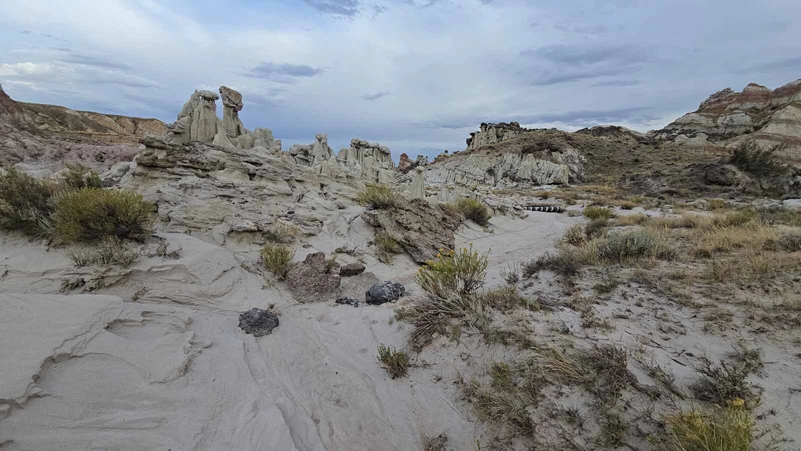 Wind, water and time have carved odd shapes into Hell's Half Acre, 40 miles West of Casper.