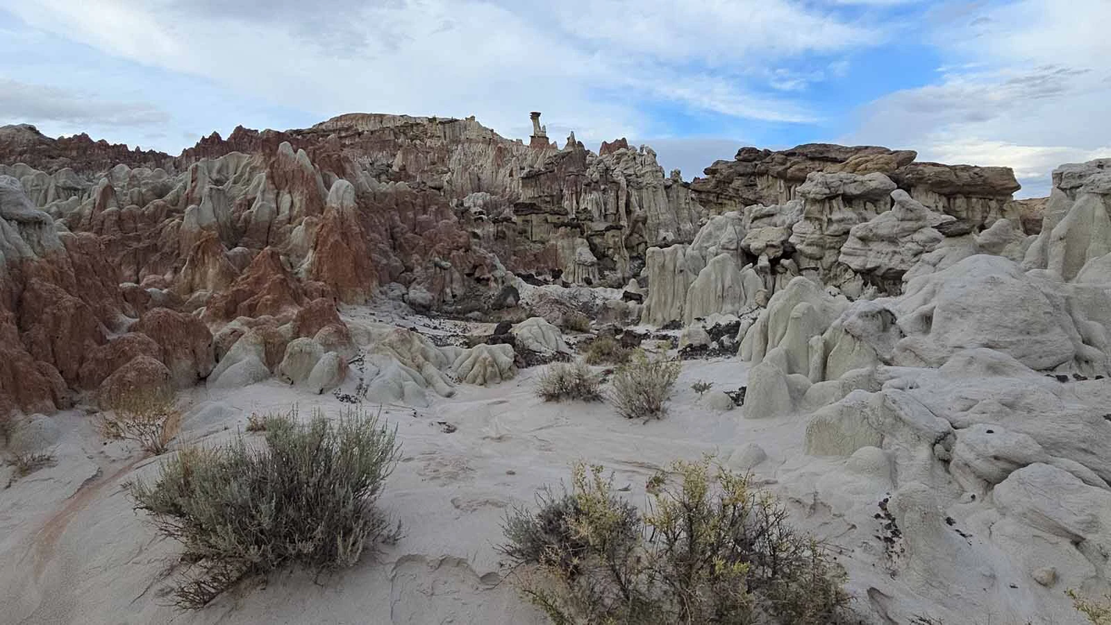 Wind, water and time have carved odd shapes into Hell's Half Acre, 40 miles West of Casper.