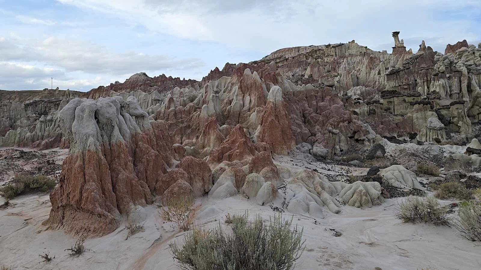 Wind, water and time have carved odd shapes into Hell's Half Acre, 40 miles West of Casper.