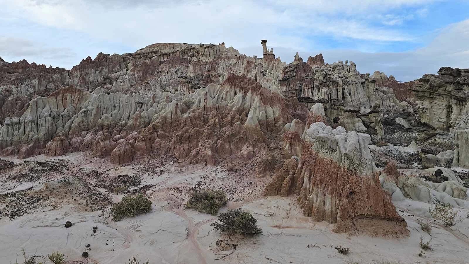 Wind, water and time have carved odd shapes into Hell's Half Acre, 40 miles West of Casper.