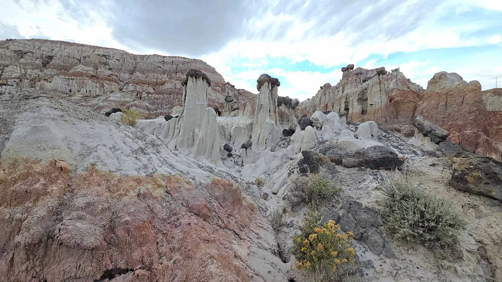 Wind, water and time have carved odd shapes into Hell's Half Acre, 40 miles West of Casper.