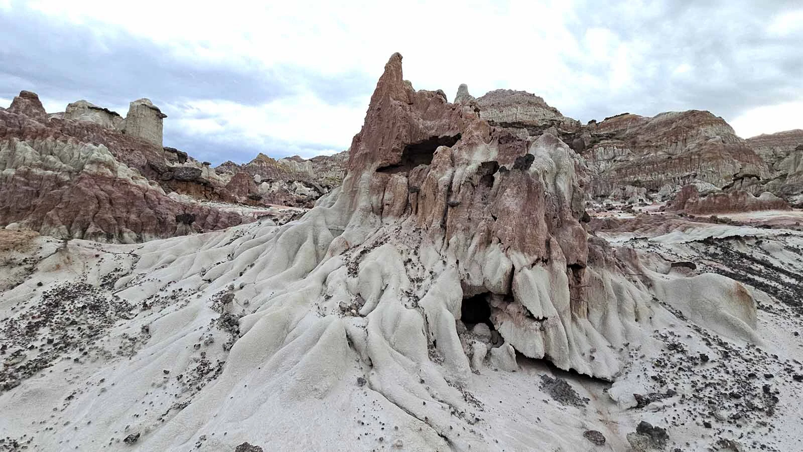 Wind, water and time have carved odd shapes into Hell's Half Acre, 40 miles West of Casper.