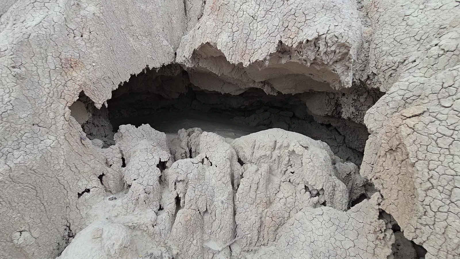Wind, water and time have carved odd shapes into Hell's Half Acre, 40 miles West of Casper.