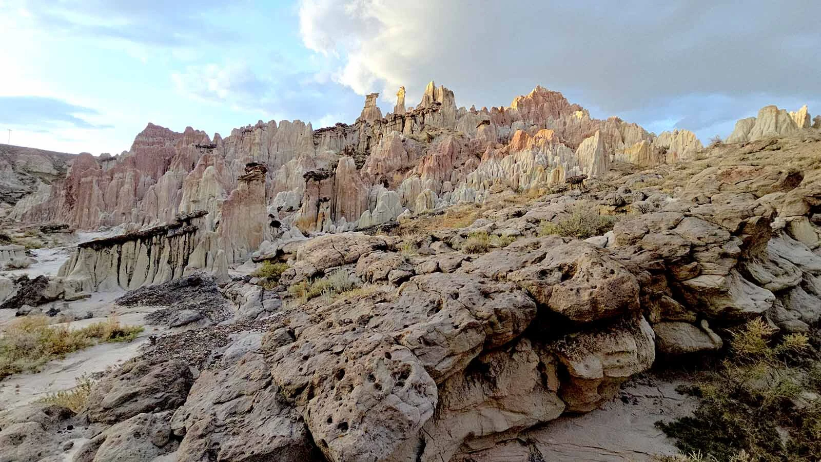 Wind, water and time have carved odd shapes into Hell's Half Acre, 40 miles West of Casper.
