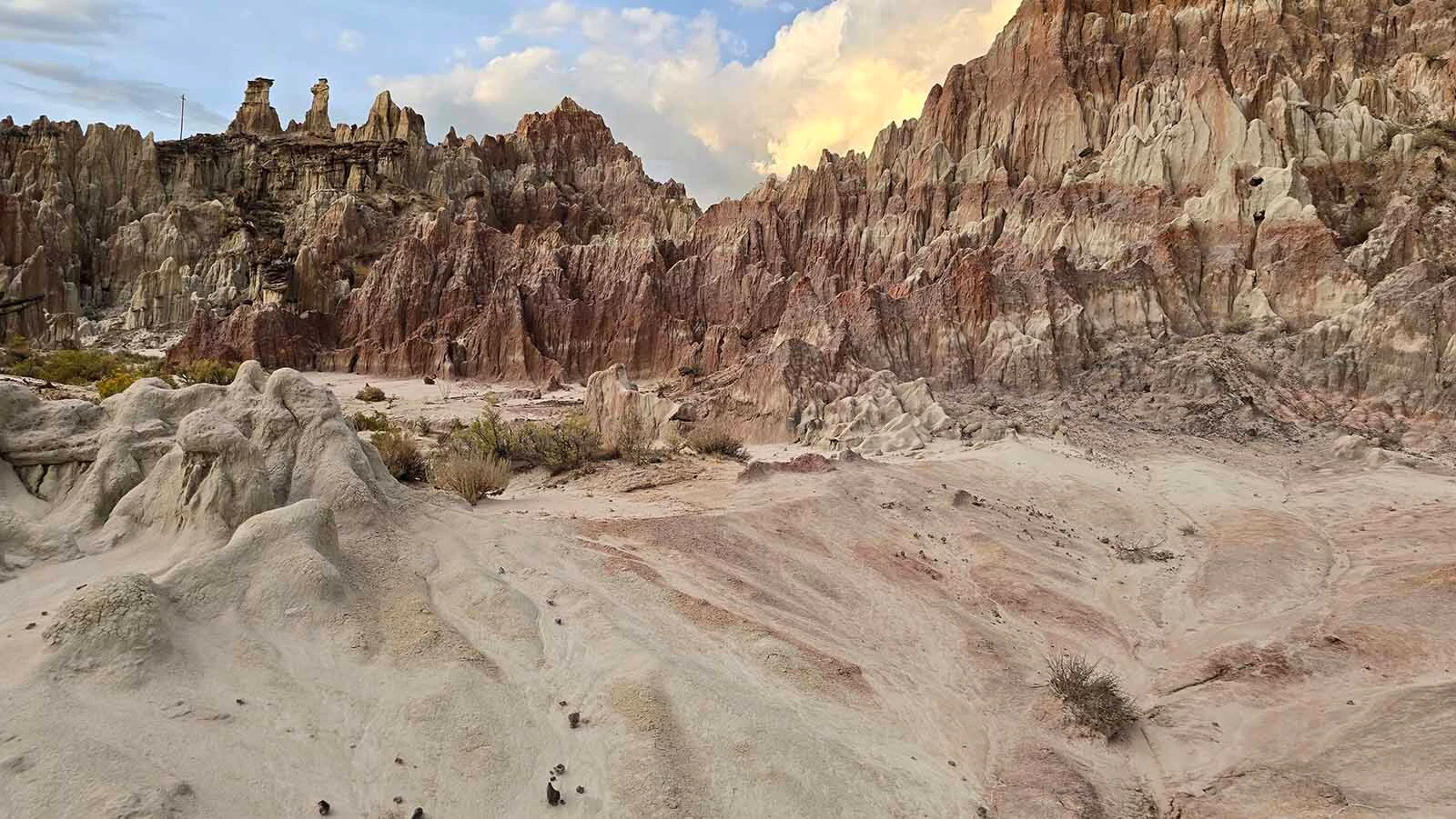 Wind, water and time have carved odd shapes into Hell's Half Acre, 40 miles West of Casper.