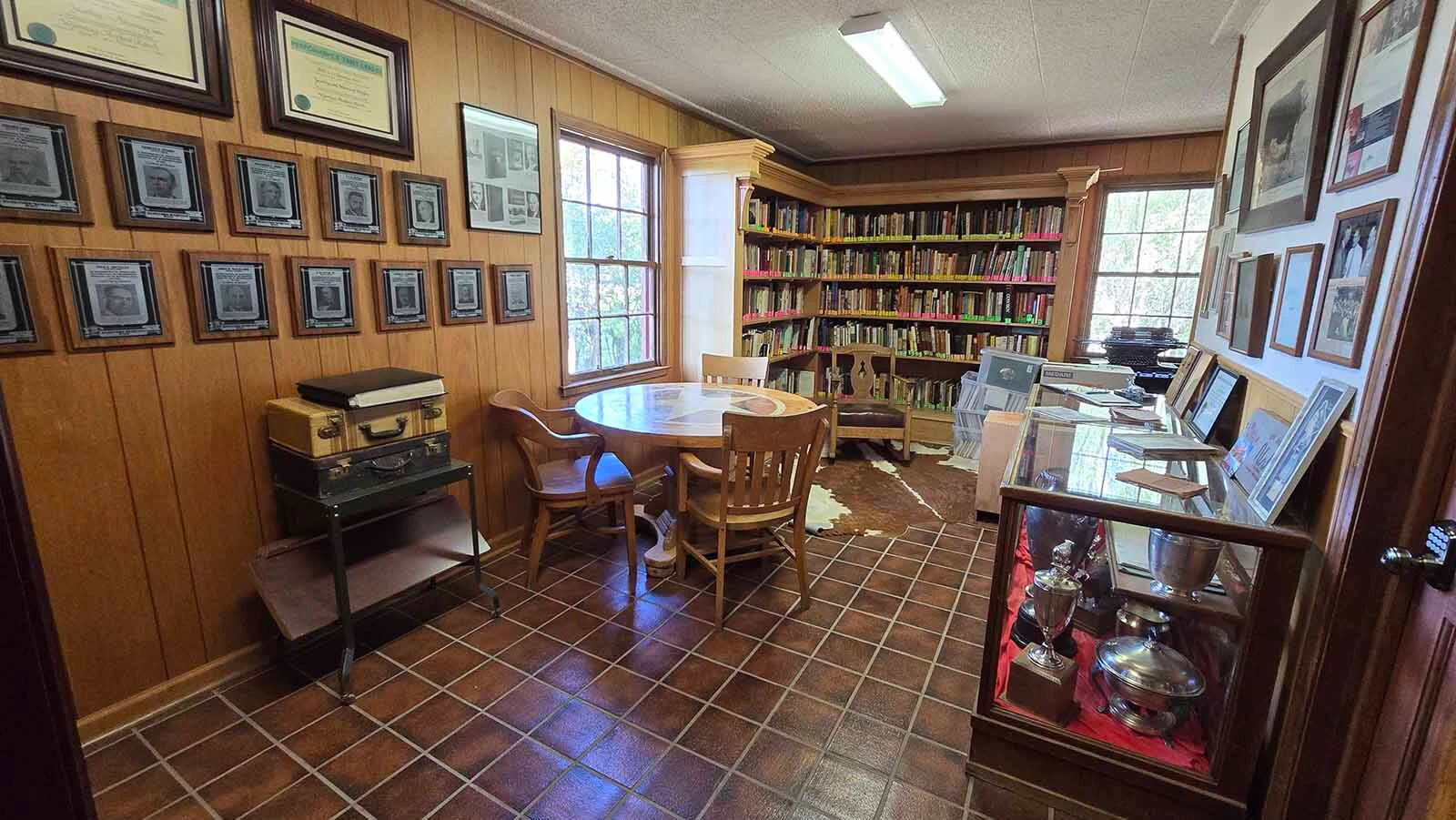 The library at Wyoming Hereford Ranch has many historic artifacts as well as books.