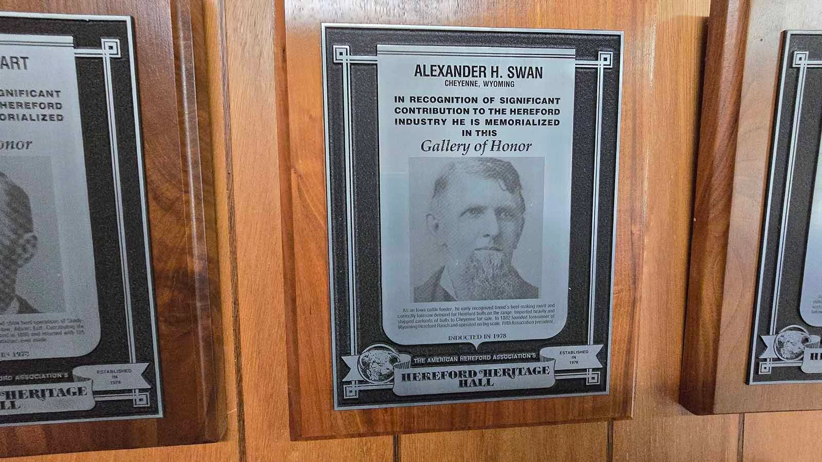 Alexander Swan's portrait hangs at the Wyoming Hereford Ranch's library.