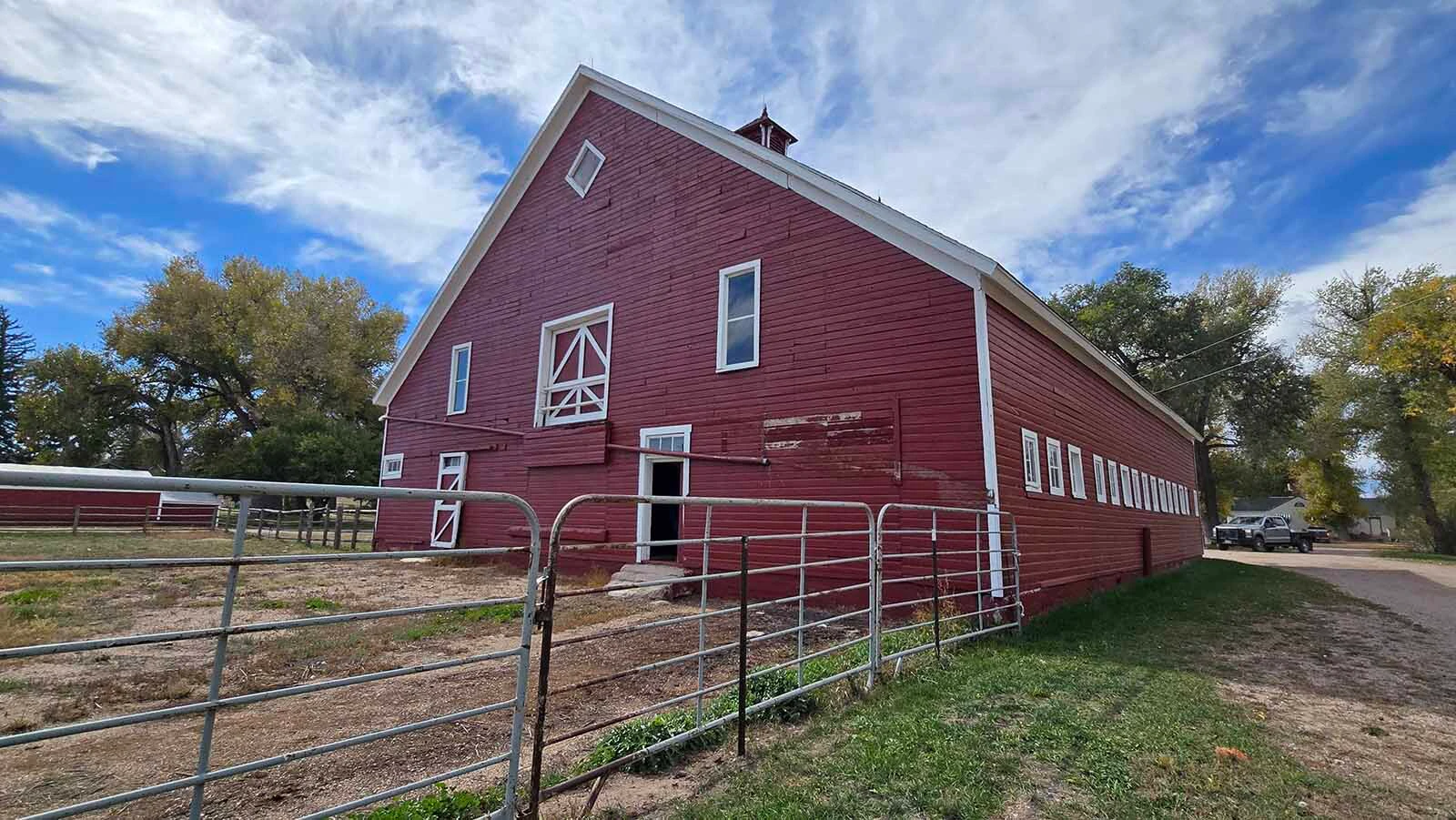 The horse barn at the historic Wyoming Hereford Ranch.