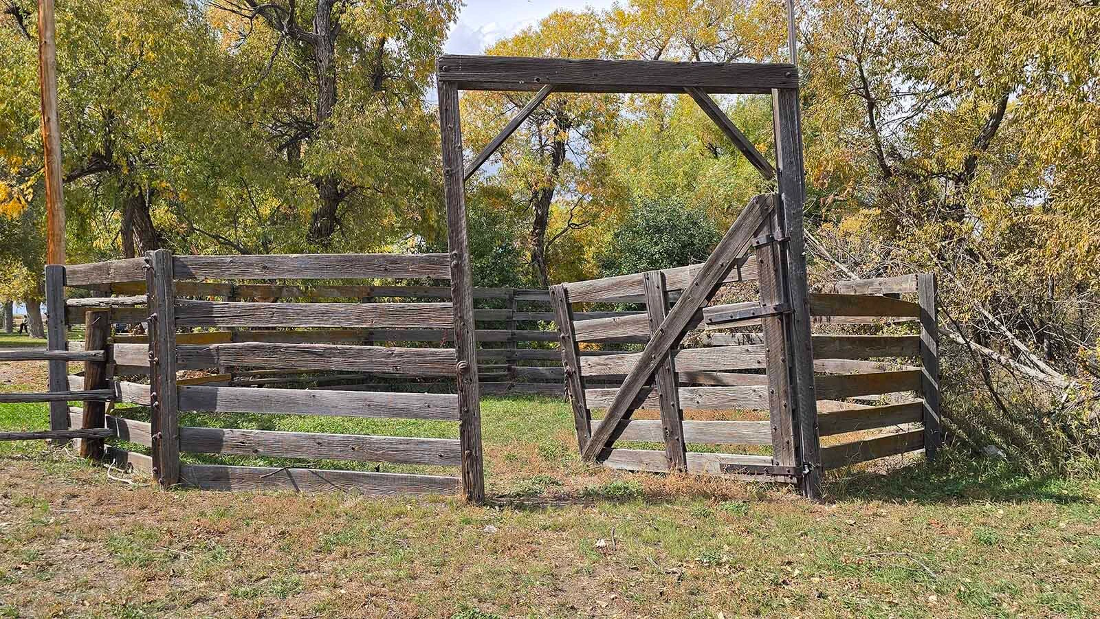 A horse corral at the Wyoming Hereford Ranch, which is the nation’s oldest continuously registered livestock operation.