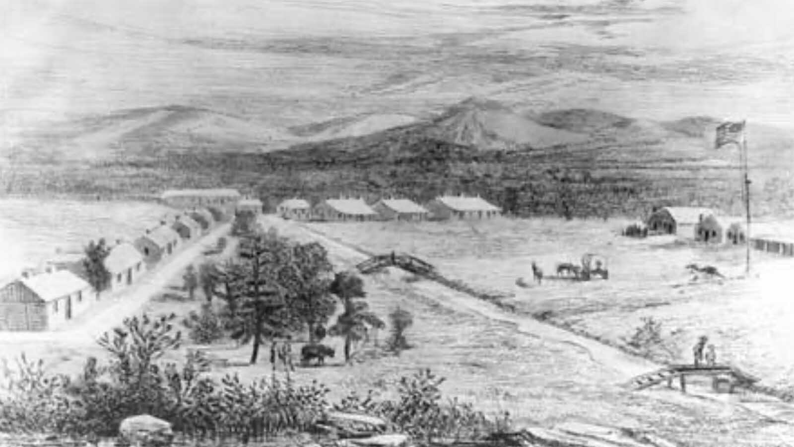 Fort Bridger was home to the hero dog, Thornburgh, who survived an Indian attack, stopped a thief, saved lives and was the beloved companion of a civilian teamster known as Buchanan.