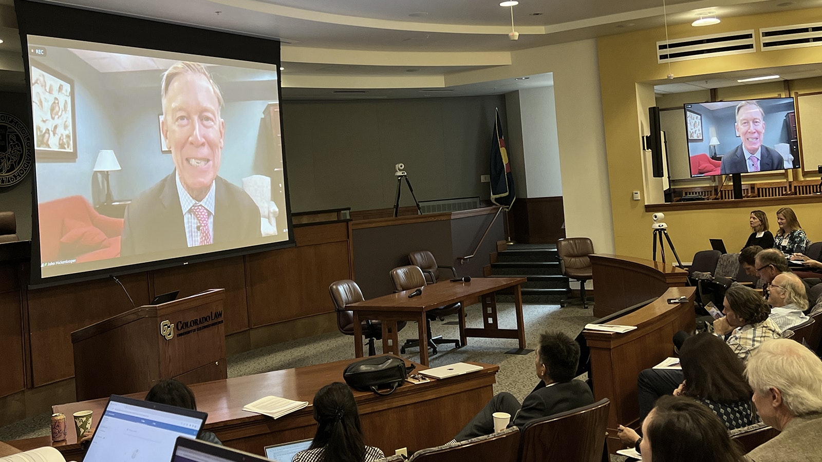U.S. Sen. John Hickenlooper, D-Colorado, addresses the “Crisis on the Colorado River” conference in Boulder via Zoom on Thursday.