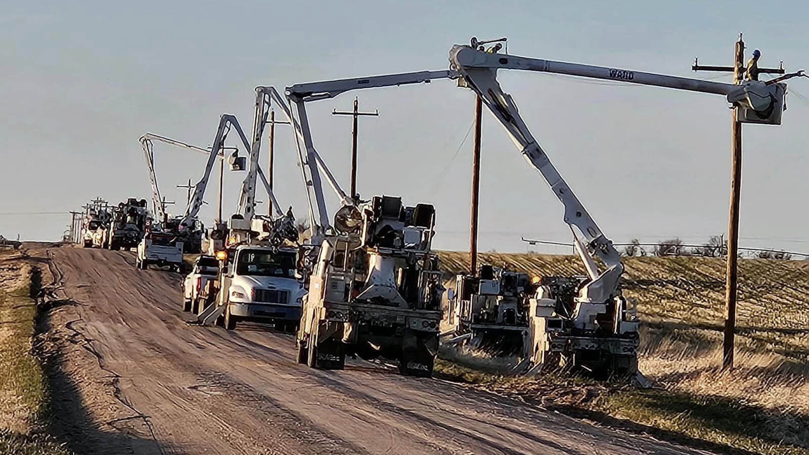 High West Energy in Pine Bluffs, Wyoming, has spent nearly two weeks repairing hundreds of power poles downed by a strong spring snowstorm across eastern Wyoming and western Nebraska.