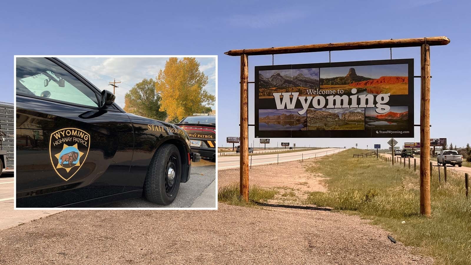 A Wyoming Highway Patrol Trooper rolled his vehicle Friday morning, June 20, 2025, near Cheyenne while grappling the truck wheel of a homicide suspect who was fleeing Colorado, the local sheriff says.
